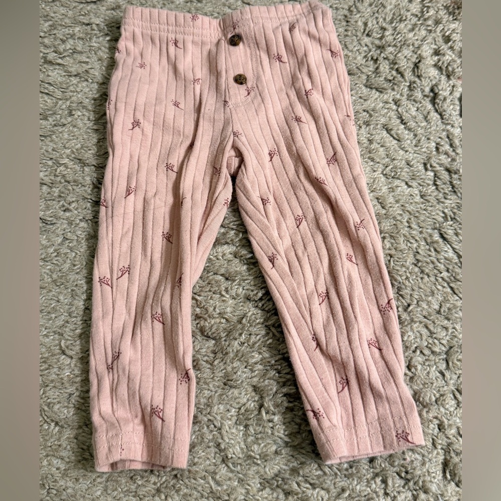simple joys by Carter’s pink Floral button detail Kids leggings - 12 months